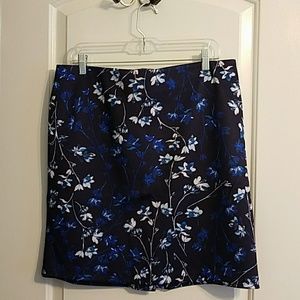 Shades of blue and white flowered skirt